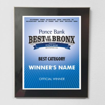 Best of bronx winners plaque